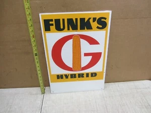VTG NOS FUNK'S HYBRID SEED CORN FARM FIELD SIGN 19.5 X 13.5 - Picture 1 of 10
