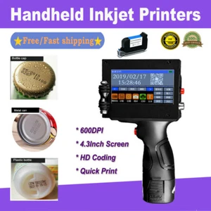 Impresoras de inyección de tinta portátiles 600 DPI fecha de tinta texto código QR código de barras cartucho máquina - Imagen 1 de 10