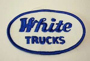 2 Vintage White Trucks Semi Trucking Cloth Patch New NOS 1970s 18 Wheeler - Picture 1 of 2