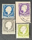 Stamps Iceland 1911 Sg96, 97, 99, & 100 Mint & Used - #4298