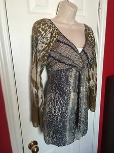 Faith Long Sleeve Multicolor Blouse top size XS V Neck - Picture 1 of 6