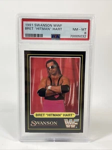 1991 Swanson WWF WWE Bret Hitman Hart PSA 8 NM-MT Graded Card - Picture 1 of 15