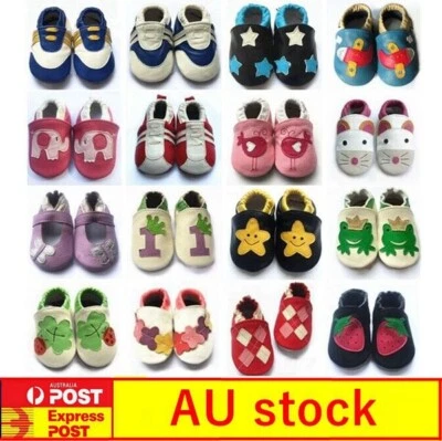 Boy Girl Hand Made Leather Soft Sole Baby Infant Shoes Shower Birthday Gift 0-2Y - image 1 of 4