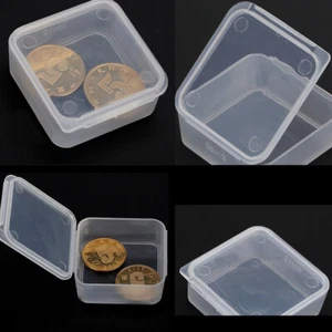 5X Small Transparent Plastic Storage Box Square Multipurpose display bR1 - Picture 1 of 12