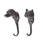 2Pcs Rustic Cat Coat Hooks For Keys Towel Bags Hat Coat Wall Mount Key Holder