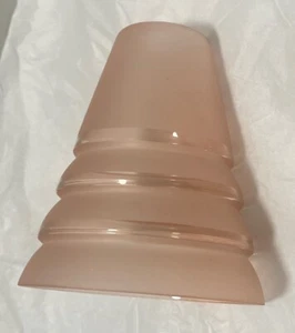STILVOLLER ANTIKER ART DECO TISCH ODER ANHÄNGER ROSA GLAS LAMPENSCHIRM - Bild 1 von 4