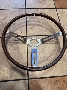 GM 3 Spoke Walnut Steering Wheel 1964-1966 Chevy Corvette Simulated Woodgrain - Picture 1 of 7