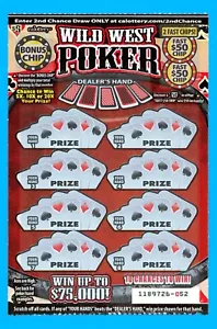 2014 California Lottery POKER scratch ticket expired MINT unscratched cards - Picture 1 of 2