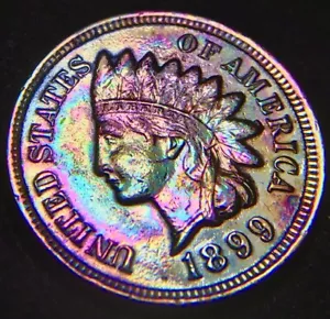 1899 /1C/MONSTER GETÖNTER INDIANER MIT FAST 4 DIAMANTEN TOLLE AUGENWEIDE INDIANER:-)) - Bild 1 von 3