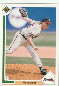 FREE SHIPPING-MINT-1991 Upper Deck Mark Grant #301-PLUS BRAVES BONUS CARDS