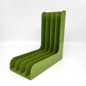 Gustavsberg Style Records Holder - Vinyl LP Record Stand - Green Plastic 70's - Picture 1 of 6