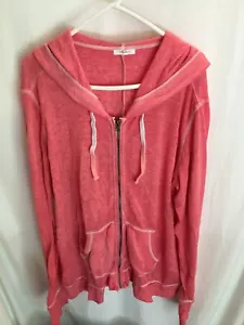 WOMENS CORAL ORANGE HOODIE MAURICES CASUAL JACKET ACTIVEWEAR ZIP SIZE 2XL 54" - Picture 1 of 4
