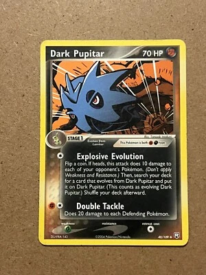 Dark Pupitar (040/109) Team Rocket Returns - 2004 - Uncommon - LP - Pokemon TCG - Image 1 of 2