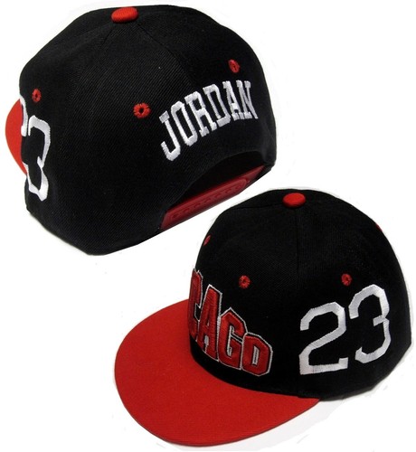 Cappello Berretto Chicago City Nero Piatto Snapback 23 Jordan Bulls Ricamato Nome Numero