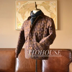 ITOHOUSE Fallen Leaves Oversized Plaid Wool Coat - Vintage Style Modern Comfort - Picture 1 of 10