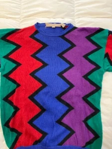 Perry Ellis Geometric Design Crew Neck Sweater - Picture 1 of 5