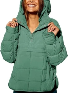 Women Puffer Jacket Packable Hooded Lightweight Padded Jacket Winter Parka Coat - Picture 1 of 55