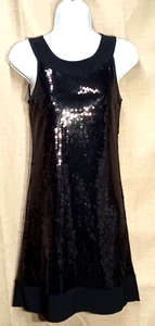 B. Darlin Black Sequin Dress Womens Size 3-4 Fully Lined 100% Poly Sequin Dress - Picture 1 of 12