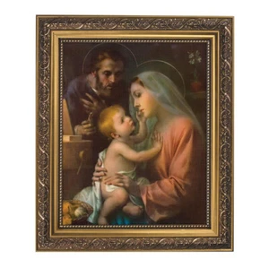 Die Heilige Familie Jesus Maria Josef gerahmter Druck 11"x13" Gold Finish Rahmen NEU - Bild 1 von 1