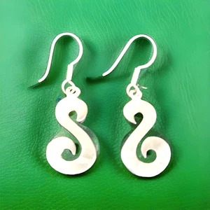 Erick's Sterling Silver Dangle S Design Earrings Taxco.925 - Picture 1 of 7