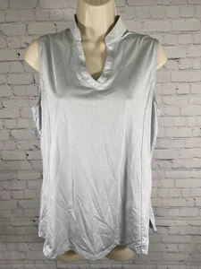 Callaway Gray Subtle Striped Opti Dri Sleeveless Pullover Athletic Tank Top L - Picture 1 of 6