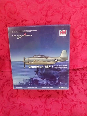 Rare Pop1 June 1942 Grumman Tbf-1 Hobby Master 1:72 Battle of Midway Ha1214 - Image 1 of 4