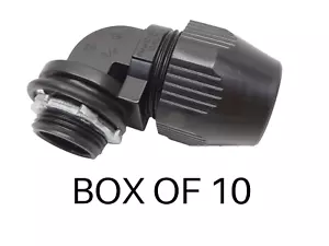 Box of 10 ABB LT975P 3/4 Inch 90 Degree Non-Metal Liquid Tite Type B Connector - Picture 1 of 2