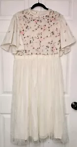 Ivy City Co Lillian Kleid Damen XXL elfenbein mit rosa Blumen Flatterärmel Fee - Bild 1 von 8
