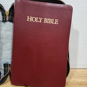 Vintage 1989 Holy Bible King James Version w/ Blue Christian Fish Bible Cover - Picture 1 of 8
