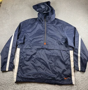 Vintage Nike Jacket Men Medium Blue Quarter Zip Pullover Hoodie Windbreaker 90s - Picture 1 of 11