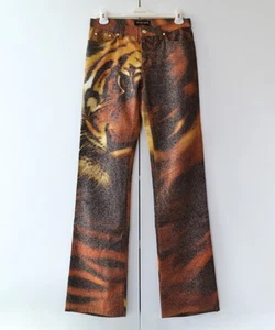 F/W2000 Vintage ROBERTO CAVALLI Hose Trousers Jeans Tiger Floral Printed Gr. S - Bild 1 von 9