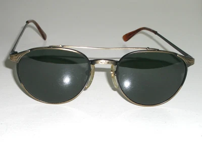 GAFAS DE SOL REDONDAS DE PELTRE ELEGANTES CRISTAL TONO VERDOSO REVO 987/010 50 mm DE COLECCIÓN Foto 1 de 4