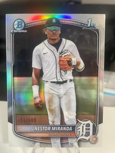 2025 Bowman Chrome Nestor Miranda 1st Bowman Refractor (454/499) Detroit Tigers - Picture 1 of 2