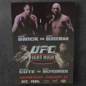 2010 Topps UFC Series 4 Fight Poster Review Mike Swick Josh Burkman Patrick Cote - Picture 1 of 2