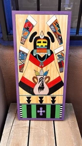 Ernest Selina großes Hopi geschnitztes Hängebrett Cottonwood Katchina Mana es33 - Bild 1 von 3