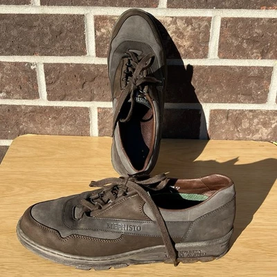 Mephisto Holiday Marrón Cuero Nobuck Escorrentía Bolsa de Aire Sistemas Zapatos para Caminar Para Mujer’s 9 Foto 1 de 4