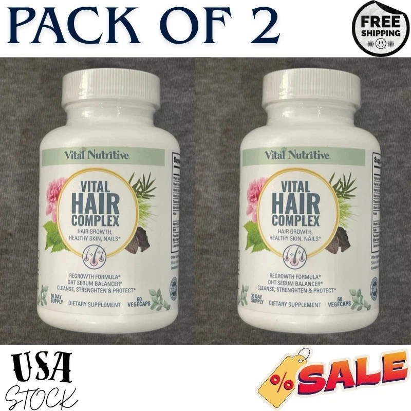 Vital Hair Complex: Boost Hair Growth, Healthy Skin & Nails! exp 04/2027- 2 pack - Image 1 of 1