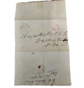 1832 Lettera piegata senza timbro Filadelfia a Washington D.C. 203/4 copertina tariffaria - Foto 1 di 5