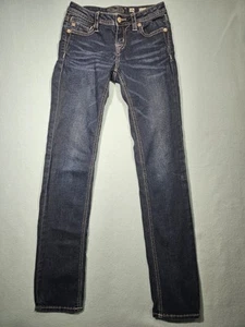 Miss Me Jeans Girls Size 16 Blue Super Skinny Stretch Jk7575g4 - Picture 1 of 7
