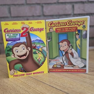 Curious George DVD Lot (Goes to the Doctor + Curious George 2 Follow That Monkey - Picture 1 of 13