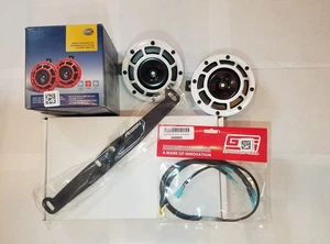 Pair Hella Supertone Horns with Perrin Bracket/GRM Wire Harness. 02-07 WRX/STI  - Picture 1 of 1