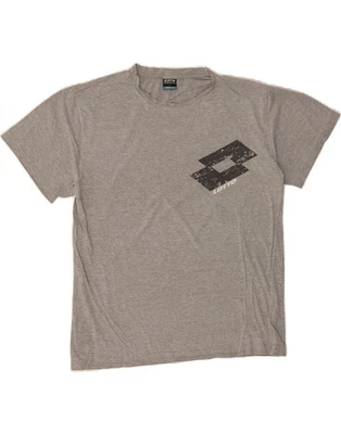 LOTTO мужской графический футболка верхний большой серый хлопок BO06 - Изображение 1 из 3