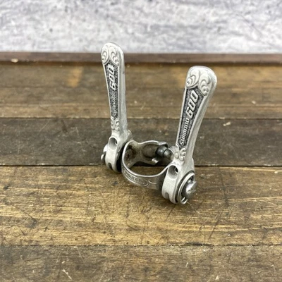 Vintage Shimano 600 Downtube Shifters Japan 2x Clamp-On Road Bike 28.6 mm Alloy - Image 1 of 4