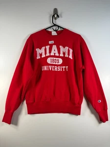 Felpa girocollo unisex Champion Reverse Weave Miami Univ rossa taglia S 20x26 - Foto 1 di 9