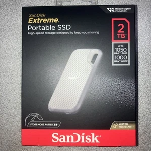 New SanDisk Portable Extreme Portable SSD 2TB 1050 mb/read 1000 mb/write - Photo 1/1