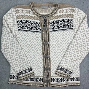 Croft & Barrow Fair Isle Nordic Knit Cardigan Metal Clasp Sweater Size M - Bild 1 von 8