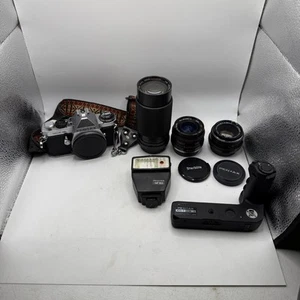 PACCHETTO fotocamera reflex pellicola Pentax ME Super 35 mm - Foto 1 di 17