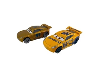 Disney Pixar Cars Dinoco Cruz Ramirez #51 Yellow Gold Diecast Metal Set Lot of 2 - Picture 1 of 16