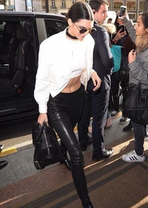 $1K Marca J Ajustado Edita Pull On Cuero Leggings Pantalones Negro Talla M - Imagen 1 de 7