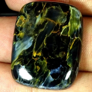 43.90 Cts Natural Pietersite Gemstone Cushion Handcrafted Cabochon 24X31X5MM - Picture 1 of 6